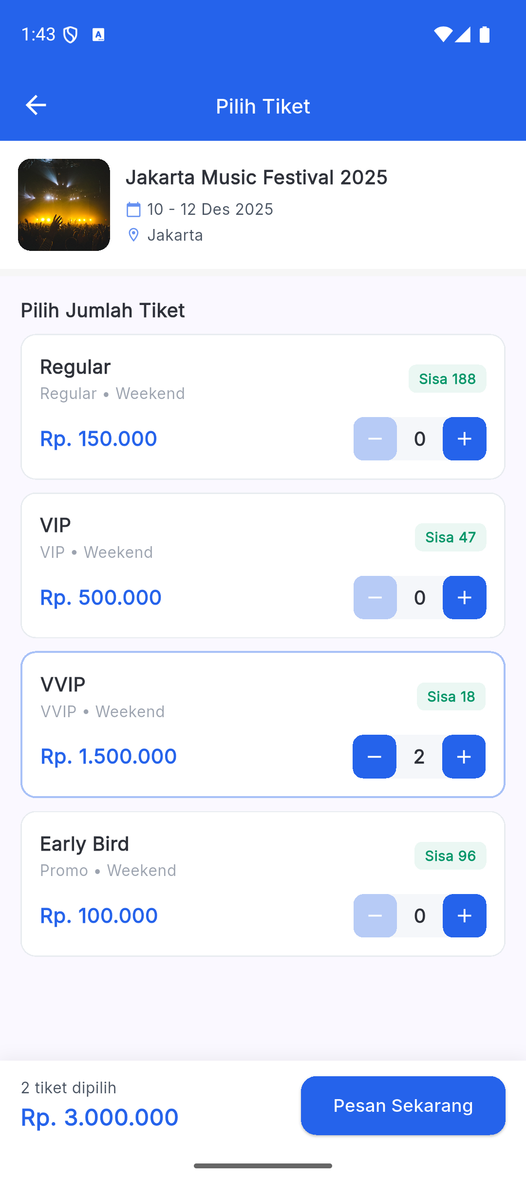 Pilih Tiket